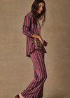 THE UPSIDE women’s stripe 100% silk Capela Billy Silk Shirt is a relaxed fit long sleeve button up and features a collar, button cuffs and stripe satin finish. Made for lifestyle.