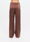 THE UPSIDE women's brown Marnie Silk Wide Leg Pant is true to size with high-rise fit, elasticated waistband, and cream side seam bindings. Made for lifestyle.