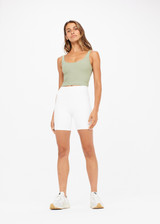 PEACHED TESS CROP - SAGE [USW021007]