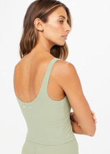 PEACHED TESS CROP - SAGE [USW021007]