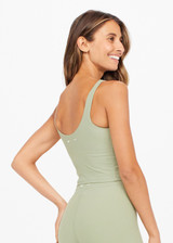 PEACHED TESS CROP - SAGE [USW021007]