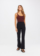 HOUNDSTOOTH TESS CROP - CHOCOLATE [USW223070]