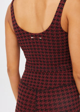 HOUNDSTOOTH TESS CROP - CHOCOLATE [USW223070]