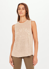 KNITTED MUSCLE TANK - PEBBLE [USW124042]