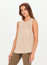 KNITTED MUSCLE TANK - PEBBLE [USW124042]