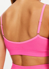 RIBBED SEAMLESS BALLET BRA - NEON PINK [USW024014]