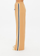 THE UPSIDE women's yellow Le Sport Marine Wide Leg Pant is a high-rise fit with an elasticated waistband and drawcord, featuring side seam pockets. Perfect for everyday.