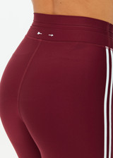 THE UPSIDE women's merlot Oxford 25 Inch Legging is designed for a mid rise supportive fit and features elastic drawcord through waist. Made for pilates.