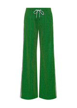 THE UPSIDE women's green Galaxia Loretta Pant is designed for a mid to low rise straight leg fit and features elasticated waistband, drawcord and side seam pockets. Made for lifestyle.