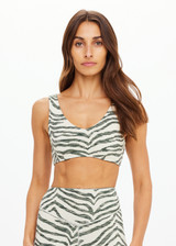 THE UPSIDE women's green Reversible Isaac Bra is designed for a soft & supportive fit in a recycled fabric and features a V neckline. Made for yoga & pilates.