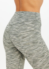 THE UPSIDE women's green Reversible 25inch Legging is designed for a soft & supportive fit in a recycled fabric and features embroidered arrow logo on back. Made for yoga & pilates.
