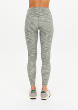 THE UPSIDE women's green Reversible 25inch Legging is designed for a soft & supportive fit in a recycled fabric and features embroidered arrow logo on back. Made for yoga & pilates.