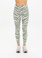 THE UPSIDE women's green Reversible 25inch Legging is designed for a soft & supportive fit in a recycled fabric and features embroidered arrow logo on back. Made for yoga & pilates.