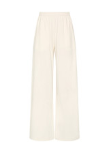THE UPSIDE women's cream recycled cotton Soho Tokio Wide Leg Pant is designed for a relaxed fit and features an elasticated waistband and front pockets. Made for everyday leisure.