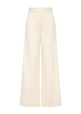 THE UPSIDE women's cream pinstripe Orion Mira Wide Leg Pant is a true-to-size fit and features a flat waistband with belt loops and side pockets. The perfect wardrobe essential.