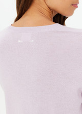 THE UPSIDE women's purple Gisella Wool Sweater is designed for a regular fit and features a embroidered arrow on back of neck. Made for lifestyle.
