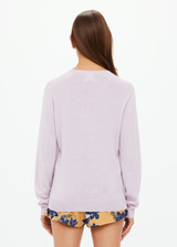 THE UPSIDE women's purple Gisella Wool Sweater is designed for a regular fit and features a embroidered arrow on back of neck. Made for lifestyle.