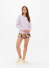 THE UPSIDE women's purple Gisella Wool Sweater is designed for a regular fit and features a embroidered arrow on back of neck. Made for lifestyle.