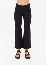 THE UPSIDE women's black Bonnie Kick Flare Pant is designed for a slim fit in a thick, ponte fabrication and features a soft, elasticated waistband. Perfect for everyday.