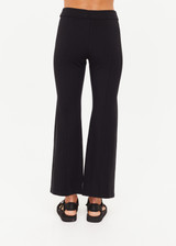 THE UPSIDE women's black Bonnie Kick Flare Pant is designed for a slim fit in a thick, ponte fabrication and features a soft, elasticated waistband. Perfect for everyday.