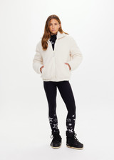 THE UPSIDE women's silver metallic Lotti Reversible Puffer Jacket features a zip opening and pockets lined with polar fleece. Designed for Aprs-ski and winter wear.