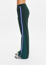 THE UPSIDE women’s green Lenzing viscose Maneki Petra Flare features hem splits and contrast knitted tape down the side seams. Made for lifestyle.