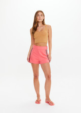 THE UPSIDE women’s pink Voila Cynthea Short is a true-to-size fit in a soft suiting fabrication and features a structured waistband and invisible zip in side seam. Made for everyday.