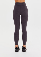 THE UPSIDE women's grey recycled Moondance 25inch legging offers a soft, supportive fit with an elastic waist drawcord in double-peached fabric. Ideal for yoga and pilates.