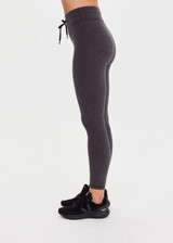 THE UPSIDE women's grey recycled Moondance 25inch legging offers a soft, supportive fit with an elastic waist drawcord in double-peached fabric. Ideal for yoga and pilates.