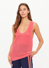 THE UPSIDE women’s pink organic cotton Fenway Wales Knit Tank is designed for a relaxed fit and features an open knit construction. The perfect summer wardrobe addition.