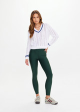 THE UPSIDE women’s white Citta Sonny V Neck Sweater is a fitted, chevron-knit design in organic cotton. The perfect wardrobe addition.