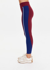THE UPSIDE women’s maroon Adesa 25In High Midi Pant in recycled rib features a V-panel waistband and moisture-wicking properties. Made for high impact.