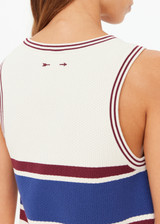 THE UPSIDE women’s creme recycled rib Adesa Vilde Knit Tank Top features a scoop neckline and small side slits at the hem. Made for everyday wear.