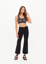 THE UPSIDE women’s navy organic cotton Cosmo Alma Knit Crop Top is designed for a soft & comfortable fit and features a scoop neckline in our cosmo geometric print. Made for everyday wear.
