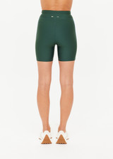THE UPSIDE women’s green eco tech Maneki 5In Spin Short offers a supportive, comfortable fit with elastic drawcord waist and quick-dry breathable fabric. Made for lifestyle.