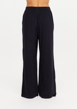 THE UPSIDE women's black recycled cotton Soho Tokio Wide Leg Pant is designed for a relaxed fit and features a soft encased elasticated waistband and wide leg. Made for lifestyle.