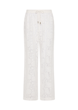 THE UPSIDE women's white Halcyon Lace Charli Pant is designed for a low-rise straight leg fit with a fine drawcord through waist with elasticated back. Made for lifestyle.