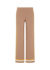 THE UPSIDE women's mocha Veneto Kansas Knit Pant is a wide-leg fit with a soft elastic waistband and short splits at hem. Made for lifestyle.