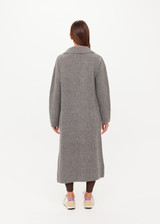 THE UPSIDE women's grey Oli Knit Wool Cardi Coat is a relaxed fitting, longline collared cardigan with front patch pockets. Made for everyday wear.