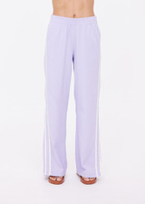 THE UPSIDE women's lilac Juliet Pant features a low-rise with side stripes, an elasticated waist, sideseam pockets and split hem detail. Made for lifestyle.