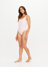 THE UPSIDE women’s pink Pointe Lace Scoop Bodysuit is fully lined with a scoop front neckline and extra low back. Made for golf and tennis.