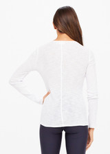 RIB CHRISSY LONG SLEEVE TOP - WHITE [USW020050]