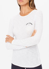 RIB CHRISSY LONG SLEEVE TOP - WHITE [USW020050]