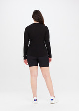 RIB CHRISSY LONG SLEEVE TOP - BLACK [USW020050]