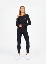 RIB CHRISSY LONG SLEEVE TOP - BLACK [USW020050]