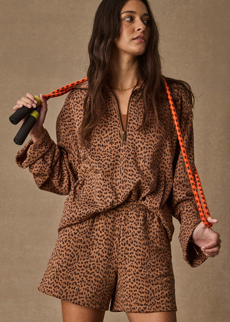 THE UPSIDE women’s leopard organic cotton Javan Jones Quarter Zip Sweat is designed for a regular fit and features dropped shoulders and a quarter zip neckline. Made for lifestyle.