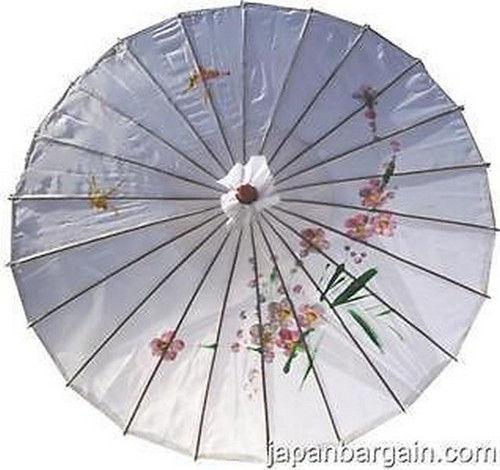 White Asian Parasol 22in