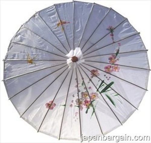 White Oriental Parasol 32in