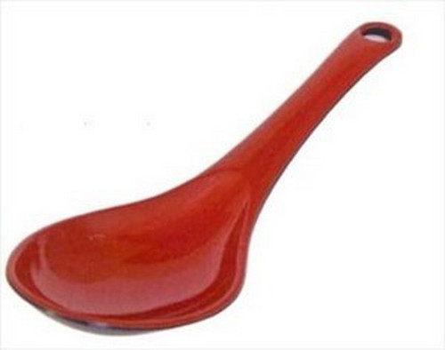 Black/Red Melamine Serving Soup Spoon 8.5in