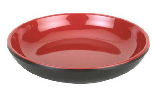 Black/Red Melamine Sauce Dishe 3.25in Dia